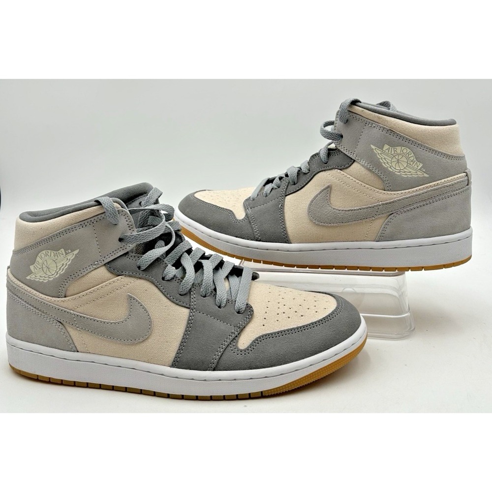 Jordan Air Jordan 1 Mid SE Coconut Milk Particle Gray Suede DN4281-100 Mens 11